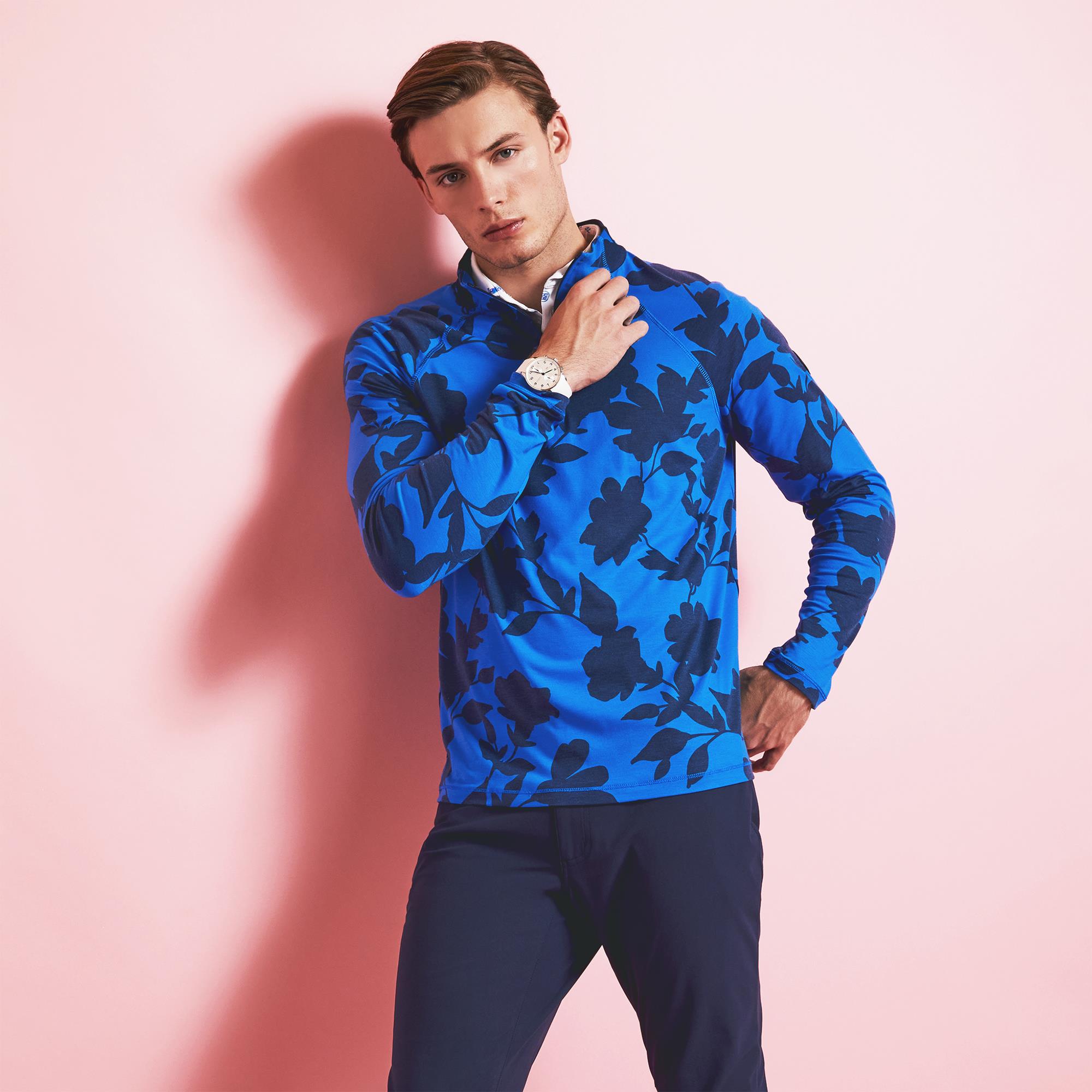 G/FORE Tonal Floral Luxe Mens Golf Mid Layer Racer